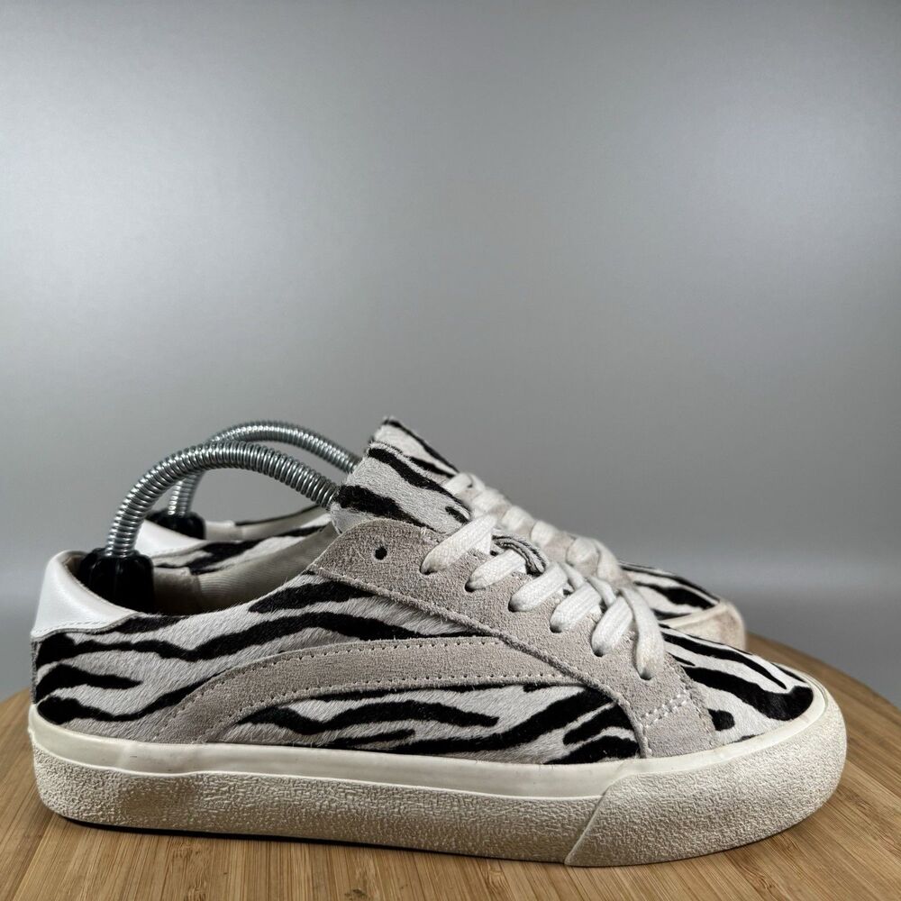 Madewell Sidewalk Sneakers Womens 5.5 White Calf Hair Low Lace Up Comfort Shoes